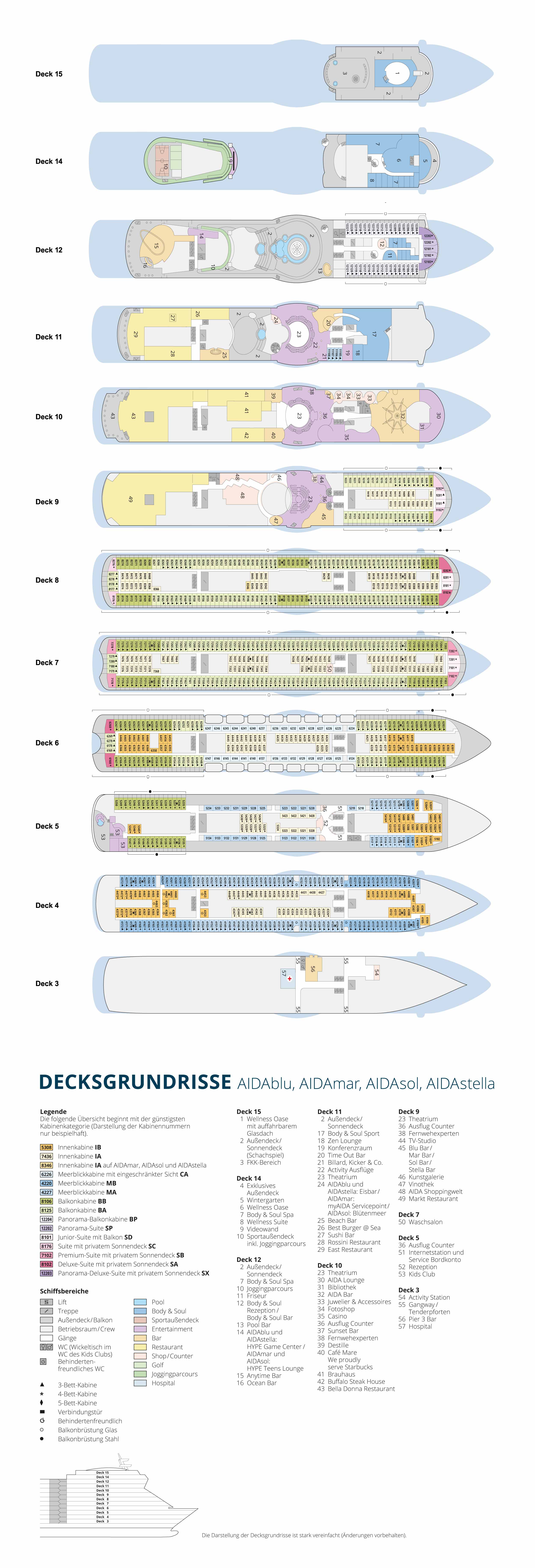 AIDAblu - Deckplan